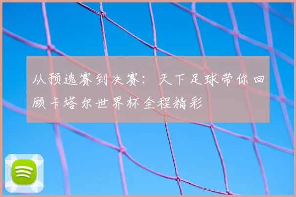 从预选赛到决赛：天下足球带你回顾卡塔尔世界杯全程精彩