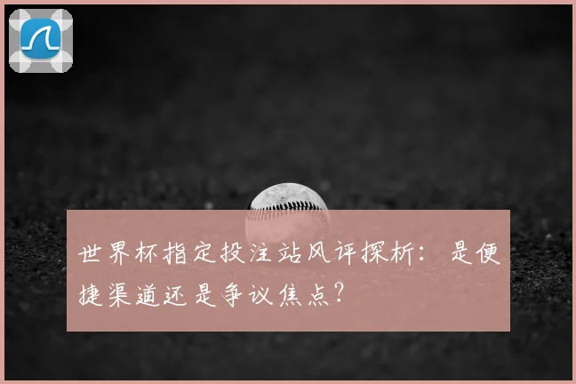 世界杯指定投注站风评探析：是便捷渠道还是争议焦点？